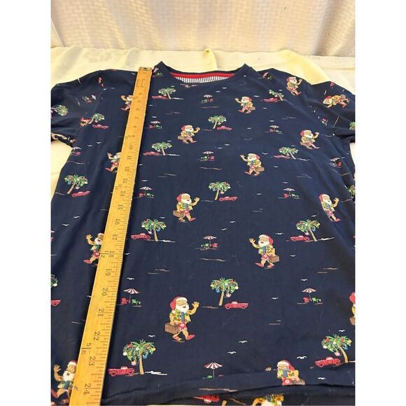 Denim & Flower Ricky Singh Shirt Santa Palm trees small S rn#86220 Black Red - Picture 4 of 7